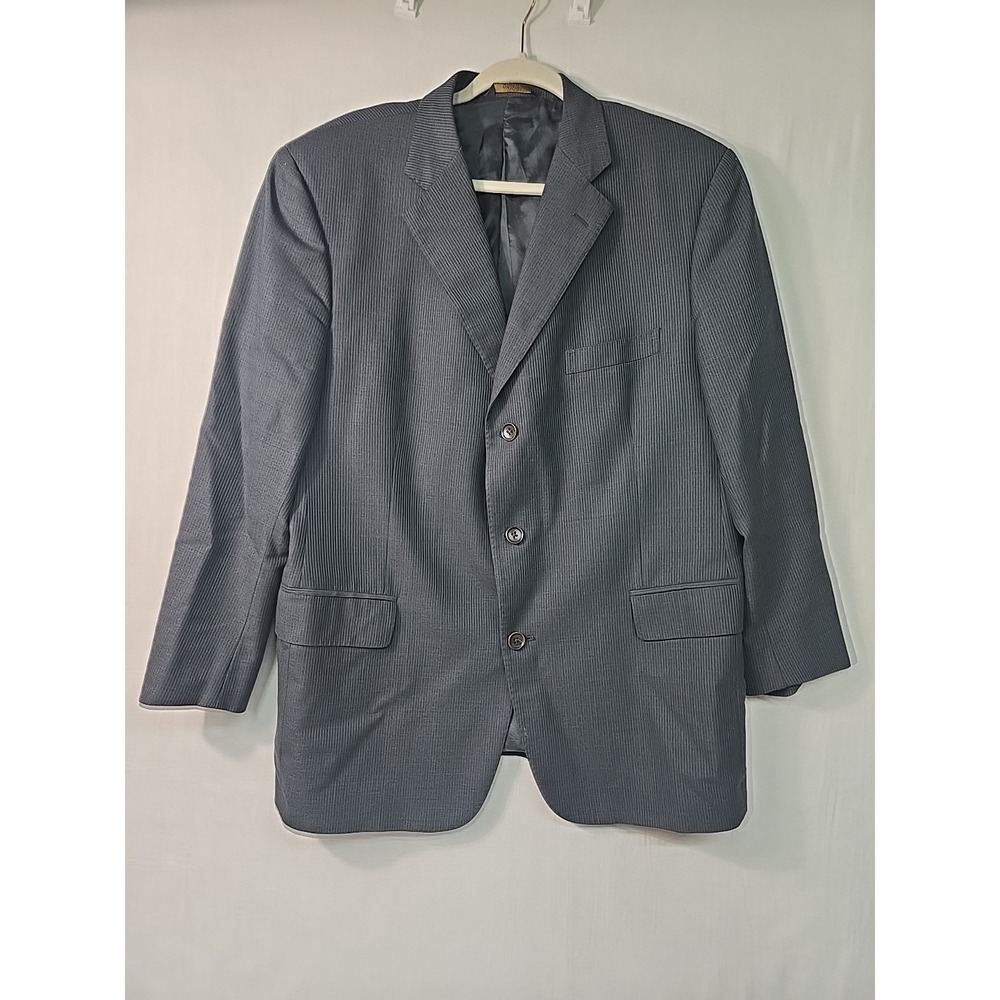 Brooks Brothers Regent 1818 Navy Gray Pinstripe Blazer Suit Jacket 46 S Wool